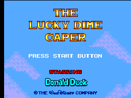 Lucky Dime Caper Starring Donald Duck title screen for Sega Master System